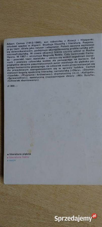 Dzuma Upadek Albert Camus Dzuma Upadek Albert Rok wydania 1987 lubelskie