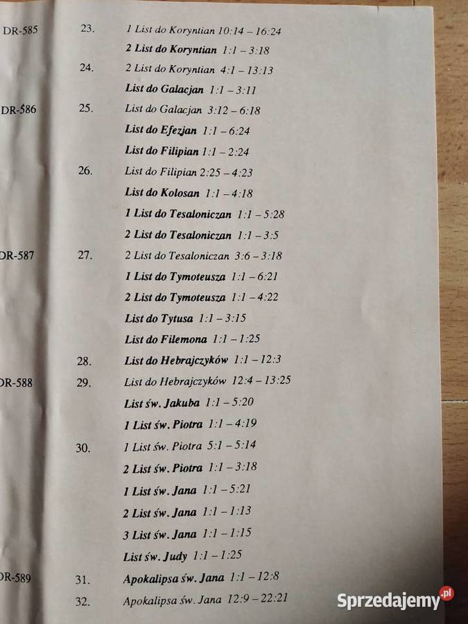 Pismo święte nowego Testamentu na kasetach 1991 sprzedam
