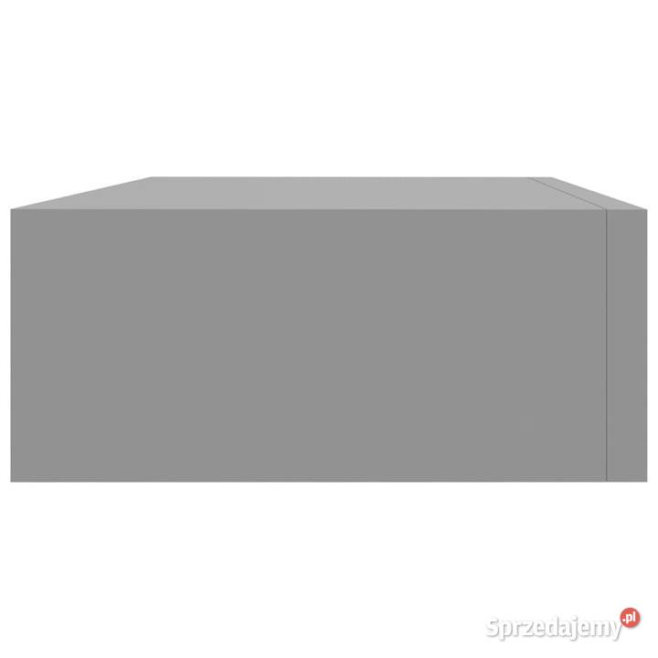Półki ścienne z szufladą 2 szare 40 x 235 x 10 Półki