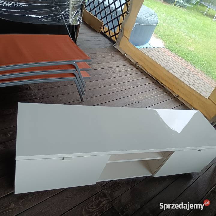Szafka pod TV połysk biały 160x42x45 Byas Ikea mazowieckie