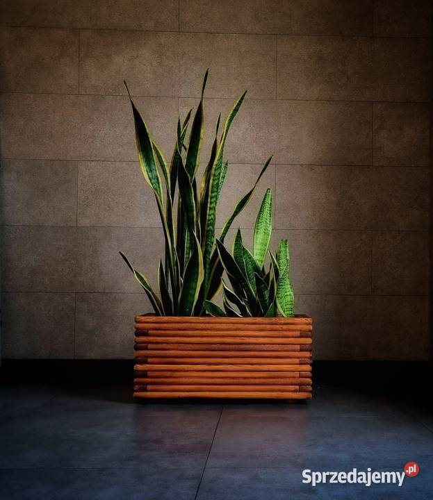 Donica drewniana podłużna 3D donica nowoczesna śląskie