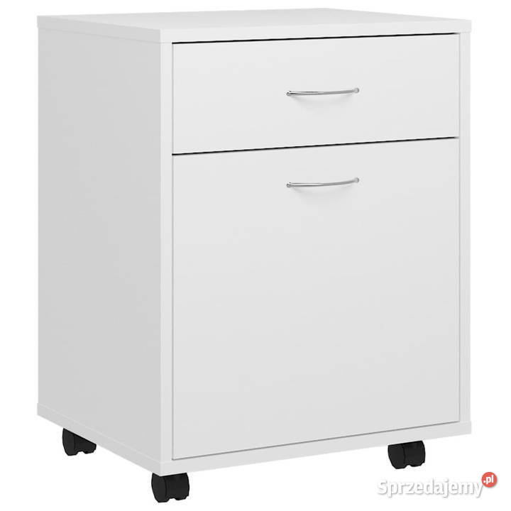 Szafka na kółkach biała 45x38x54 materiał
