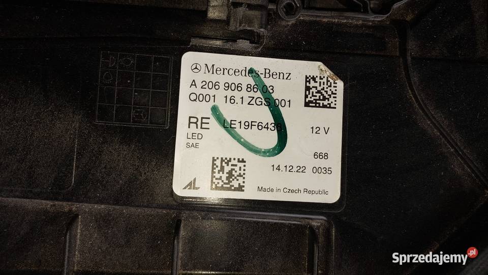Lampa przód prawa mercedes w206 uszkodzona mazowieckie