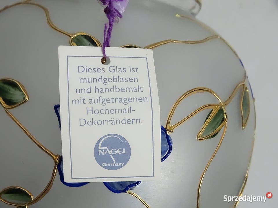 Zestaw szkła retro NAGEL Germany Wazon Patera Biłgoraj