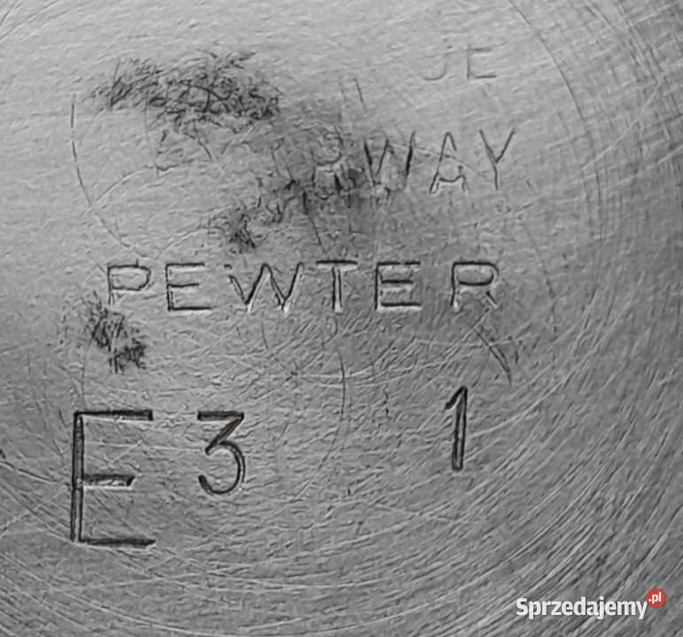 Vintage Norweski Dekoracyjny Dzbanek z Cyny Hand pomorskie Gdańsk