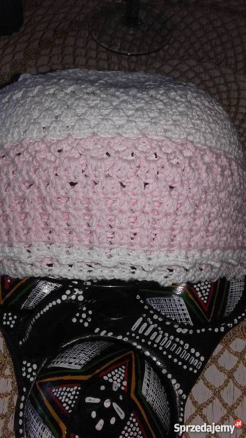 KORONKOWA AŻUROWA CZAPKA MELONIK Z BAWEŁNY Dla kobiet Piła