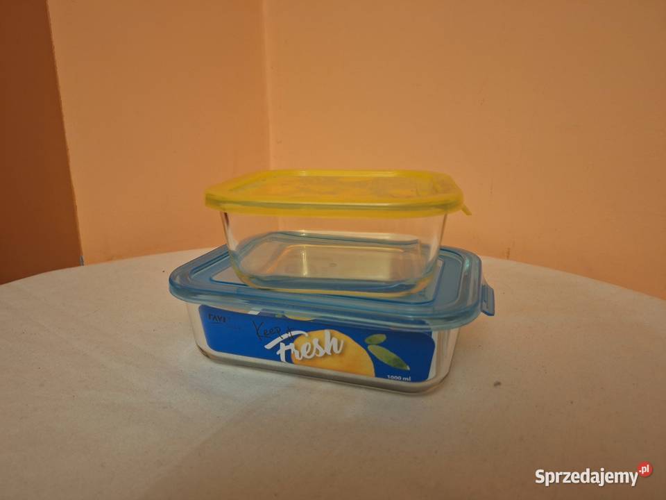 Szklane pojemniki na żywność z pokrywą