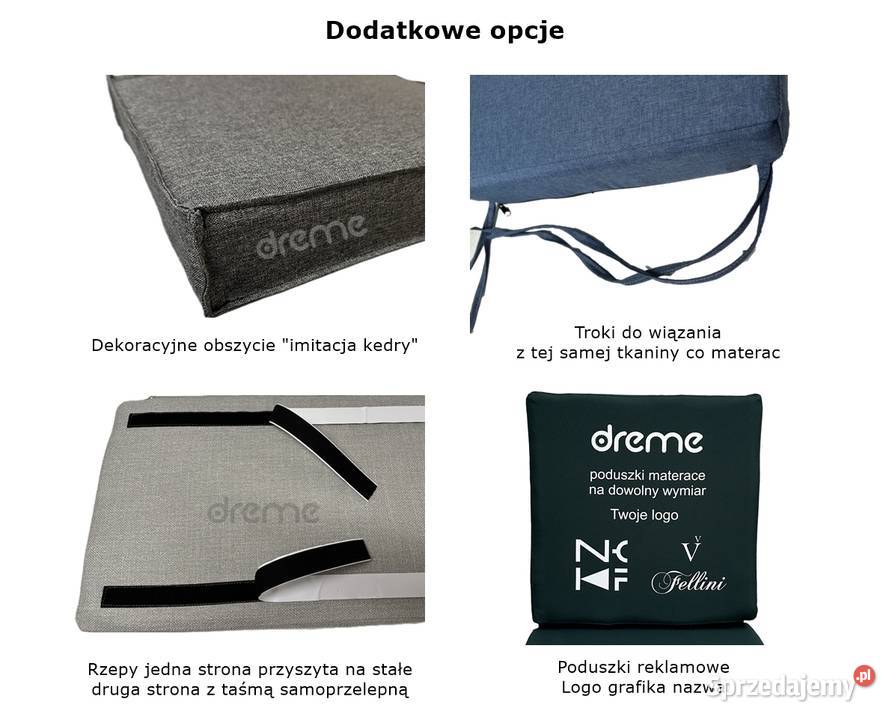 Poduszki ogrodowe materace na wymiar meble dreme łódzkie sprzedam