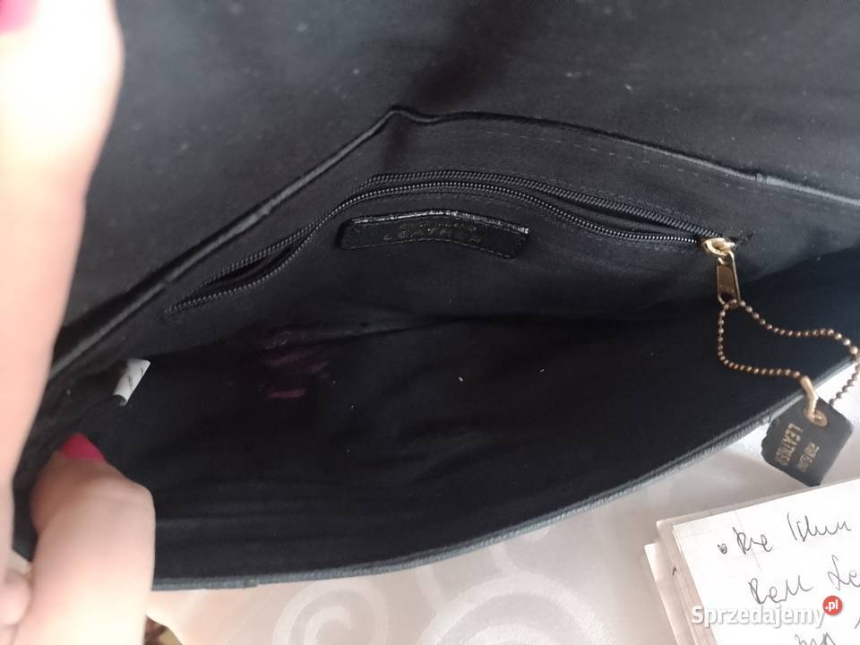 RIVER ISLAND Skórzana torebka kopertówka czarny Kraków