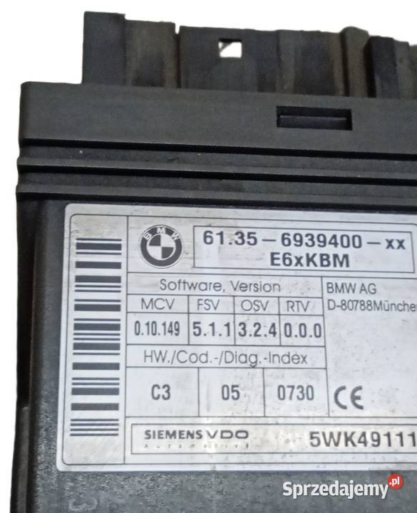Moduł sterownik ECU BMW Seria 5 2006 61356939400 sprzedam