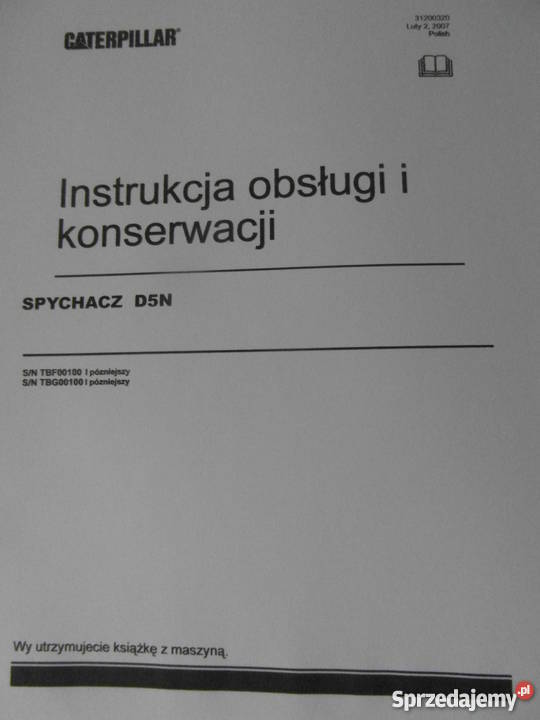dtr instrukcja obsługi spychacz d5n i inne Pozostałe Szczecin
