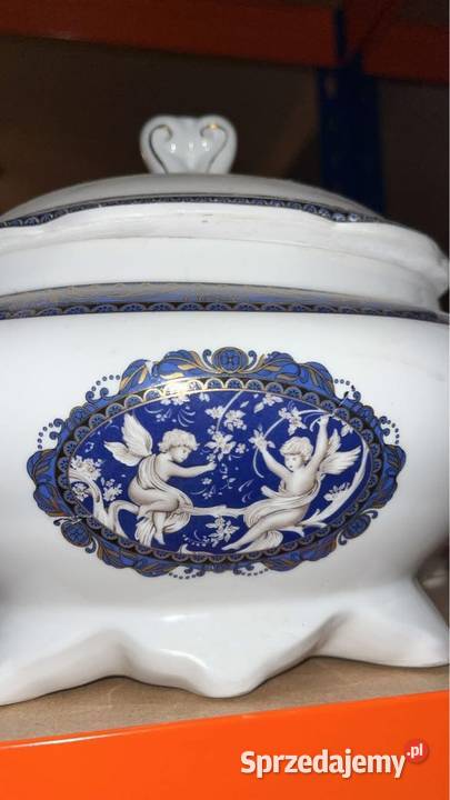 Waza na stopach Z aniołkami Z kobaltem Antyki, Sztuka, Kolekcje pomorskie Gdańsk