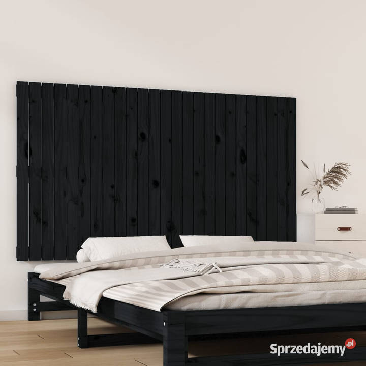 Wezgłowie łóżka czarne 1595x3x90 lite drewno Warszawa