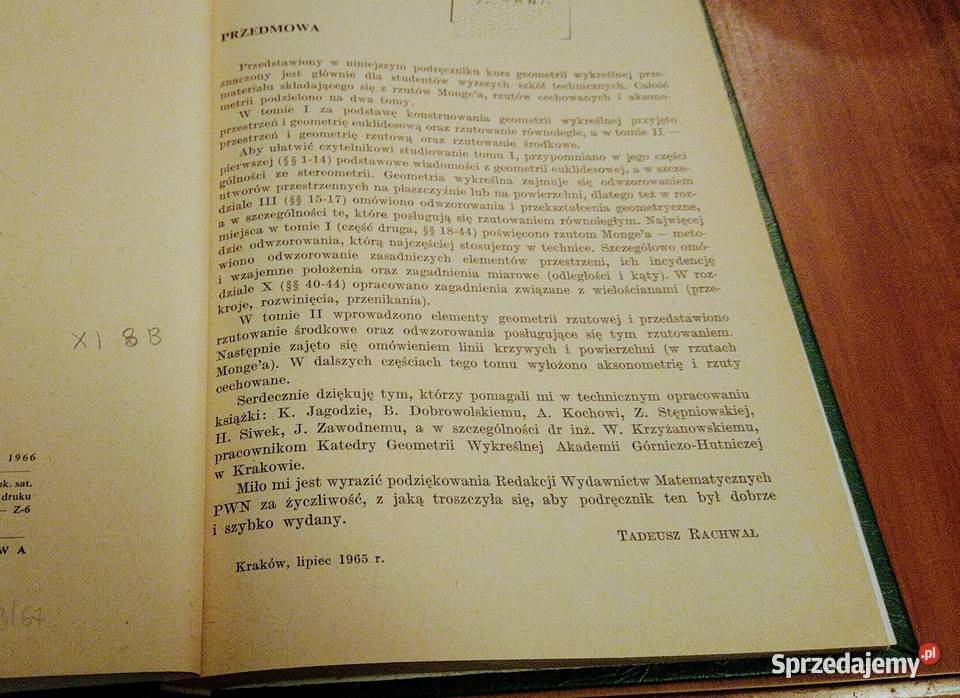 Geometria wykreślna T 1  Tadeusz Rachwał album z pomorskie Gdańsk