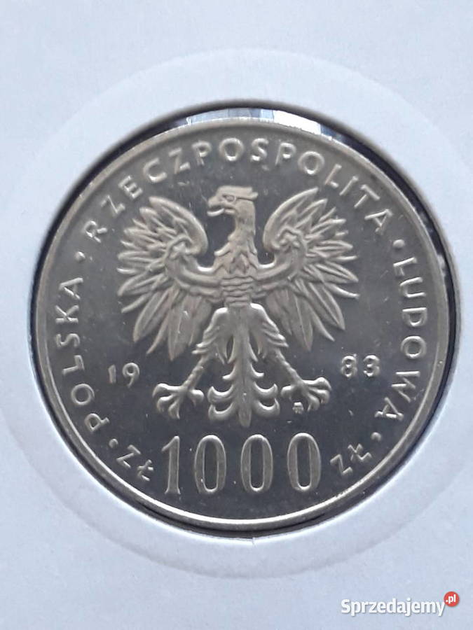 1000 Papież Jan Paweł II 1983 r 7 UNC Konin sprzedam
