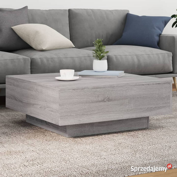 Stolik kawowy z LED szary dąb sonoma 80x80x31 Warszawa
