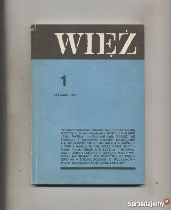 Więż miesięcznik 1 1987 Pozostałe Szczecin