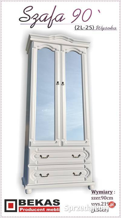 Szafa 90 2D2S Klasyczna Wanilia ecru i Dąb 90cm pomorskie Gdańsk