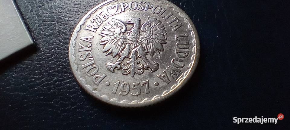 Stare monety 1 złoty 1957 destrukt PRL Polska Lesko