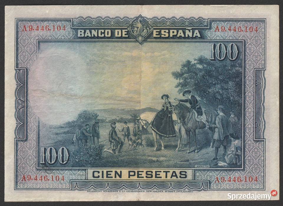 Hiszpania 100 peset 1928 A9 Miguel Cervantes sprzedam
