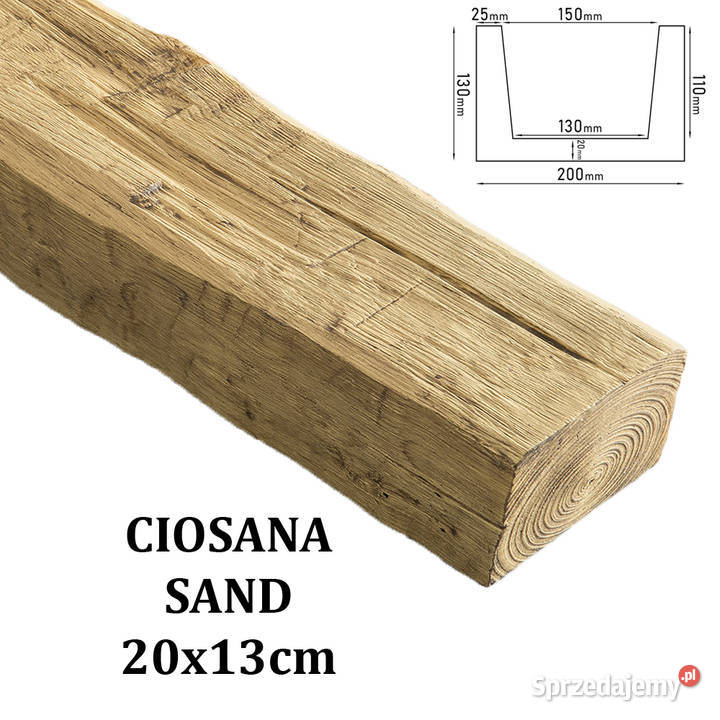 Belka Rustykalna Ciosana 20x13 SAND Panele dekoracyjne małopolskie Gdów