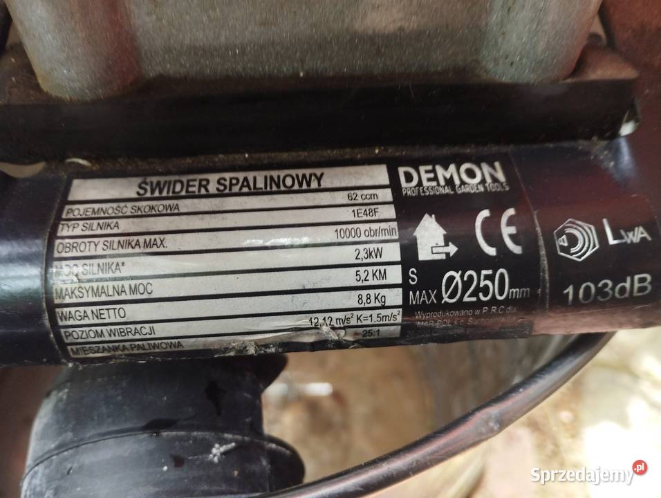 Wiertnica spalinowa demon 62ccm 52 śląskie Sosnowiec