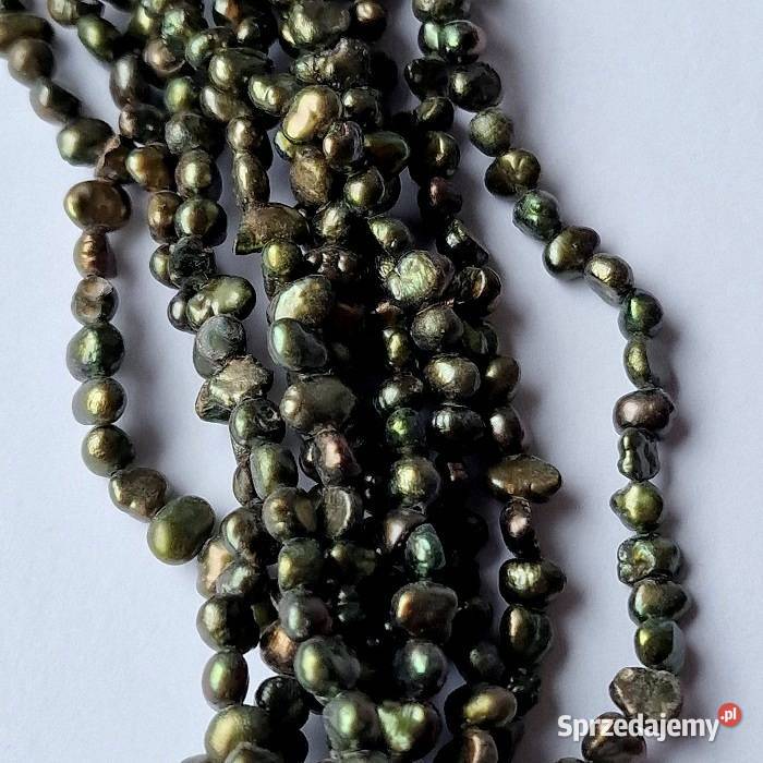 PERŁY NATURALNE ZIELEŃ SZMARAGDOWE ZŁOTO Częstochowa