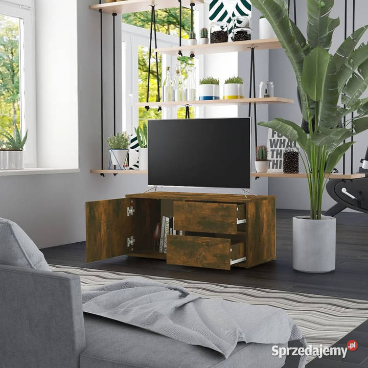 Szafka pod telewizor przydymiony dąb 80x34x36 Warszawa