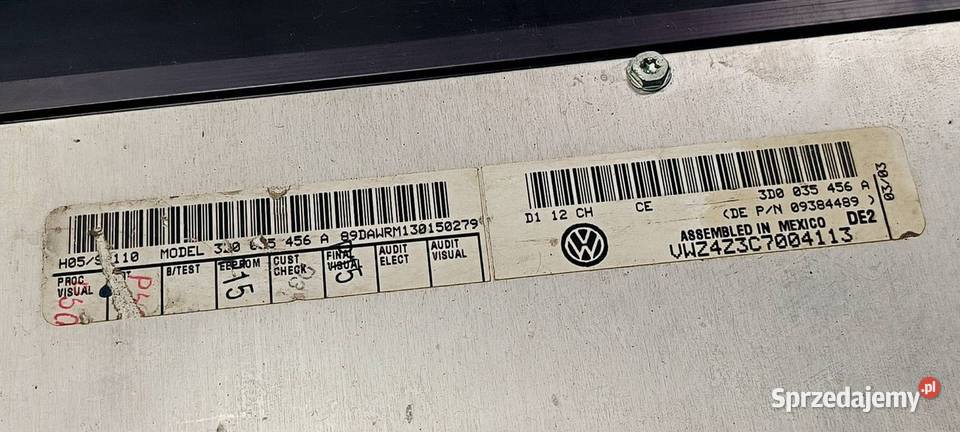 WZMACNIACZ VOLKSWAGEN PHAETON 3D0035456A kujawsko-pomorskie Lipno