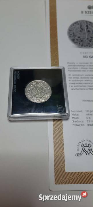 Polska 50 groszy 1923 Nikiel magnetyczna Numizmatyka Warszawa