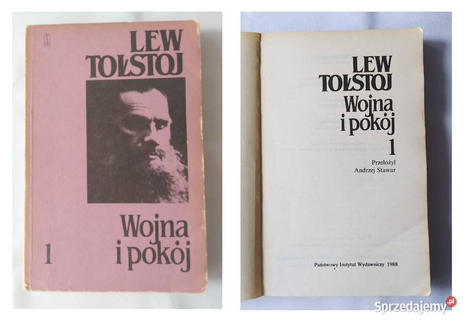 WOJNA i POKÓJ Lew Tołstoj tom 1 4 miękka Hajnówka sprzedam