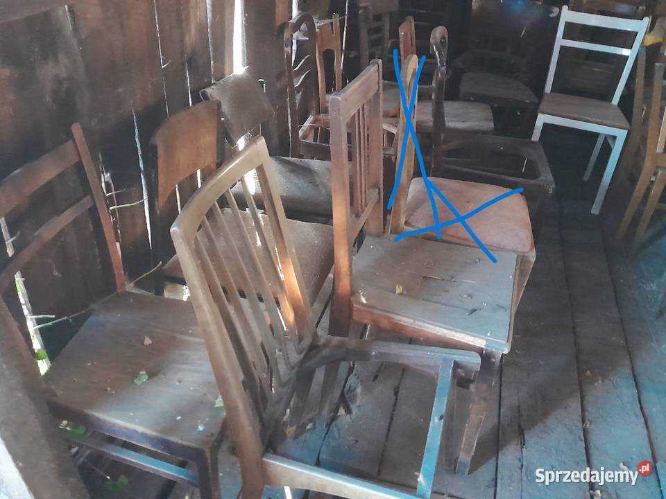 Wyprzedaż stare krzesła krzesło zabytek retro śląskie Dąbrowa Górnicza sprzedam
