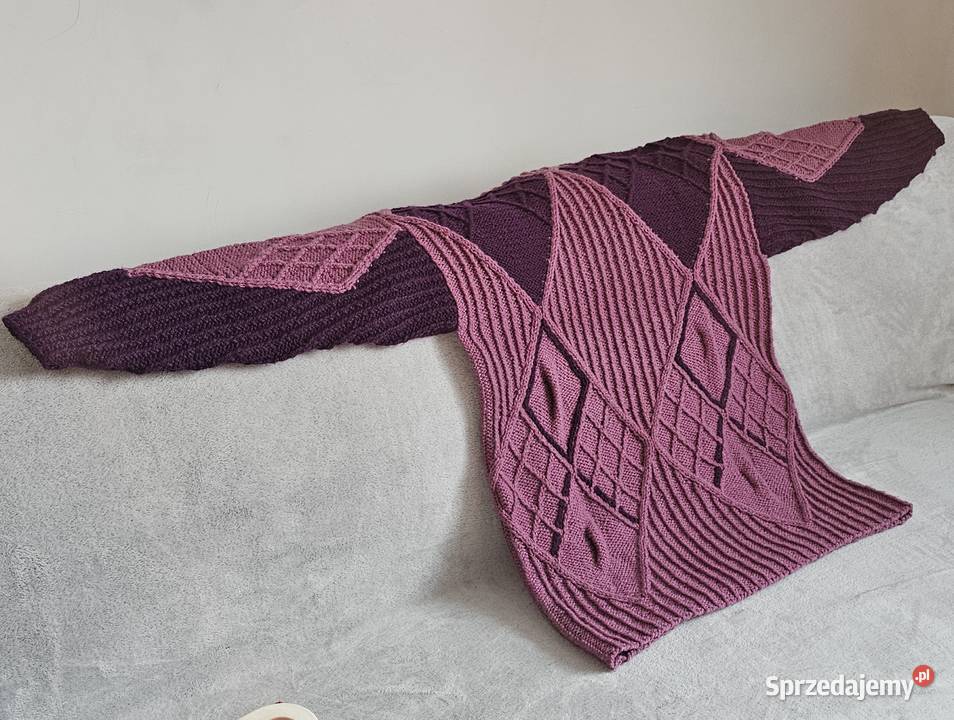 Sweter damski owersize r L do XXL Robota ręczna Oświęcim