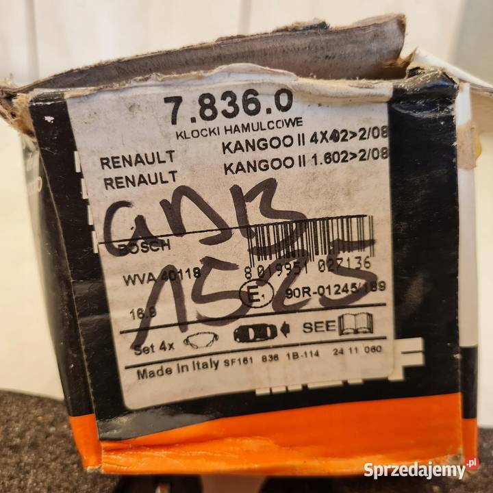 RENAULT KANGOO II FORD MONDEO III KLOCKI Układ hamulcowy Osięciny