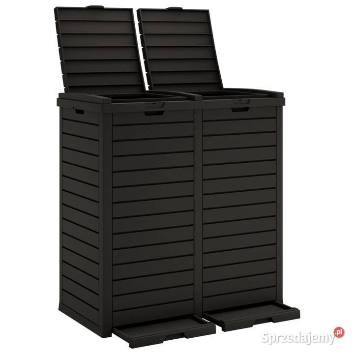 vidaXL Zewnętrzny kosz na śmieci czarnySKU364173 Warszawa