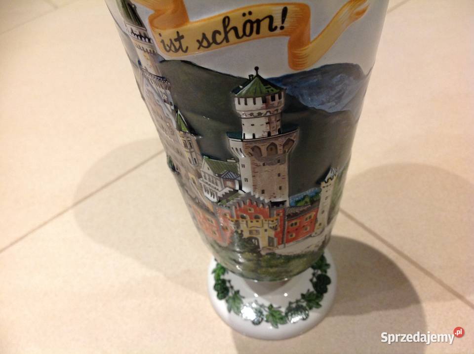 Stary Ceramiczny Pokal Kufel do Piwa ERDINGER Nowa Sól