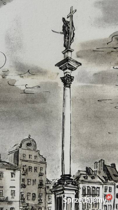 Stara Warszawa Plac Zamkowy AUniechowski grafika mazowieckie