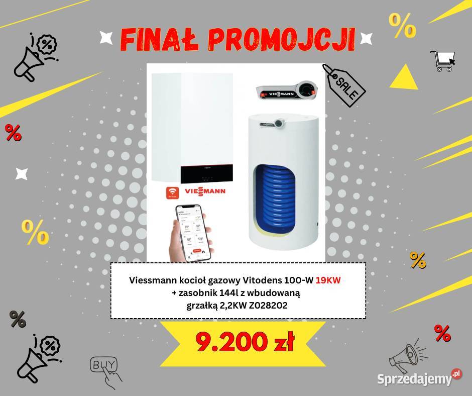 VIESSMANN KOCIOŁ GAZOWY VITODENS 100W 19KW Kotły i Piece CO pomorskie