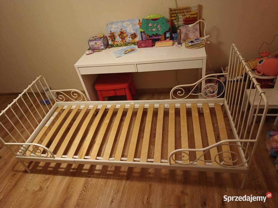 Łóżko dziecięce IKEA białe metalowe rozkładane świętokrzyskie Lipowica