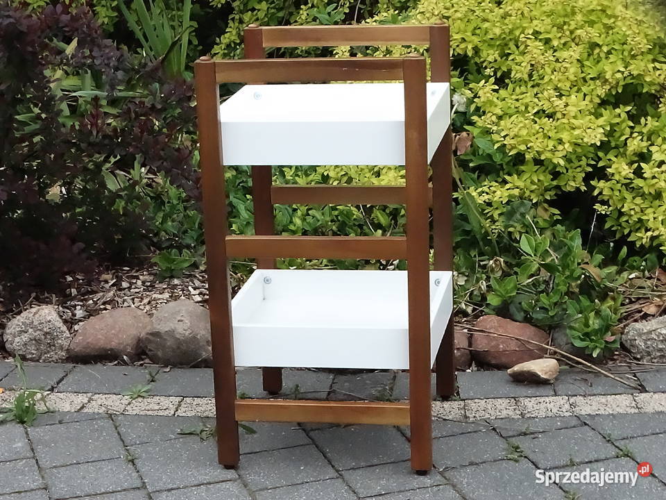 Stylowy regał stolik pomocniczy Tchibo Drewno 34cm Biłgoraj