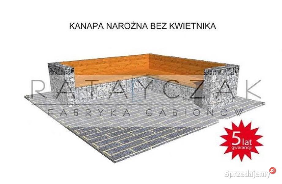 Kanapa narożna meble ogrodowe gabion gabiony Toruń
