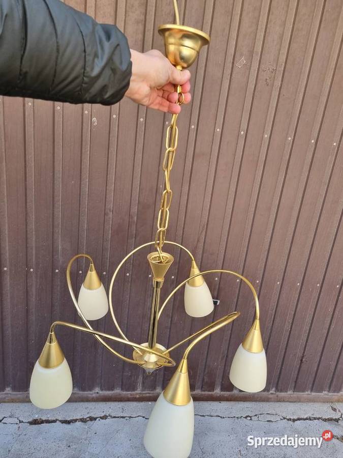 Żyrandol vintage PRL mosiądz Płock
