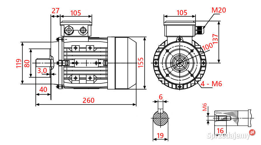 SILNIK ELEKTRYCZNY 055kW 230400V 1370obr 3FAZOWY Solec Kujawski
