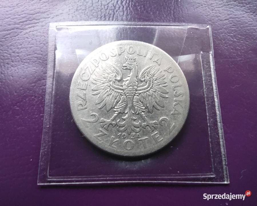 Moneta II RP 2 1934 GŁOWA KOBIETY Srebro mazowieckie Pruszków