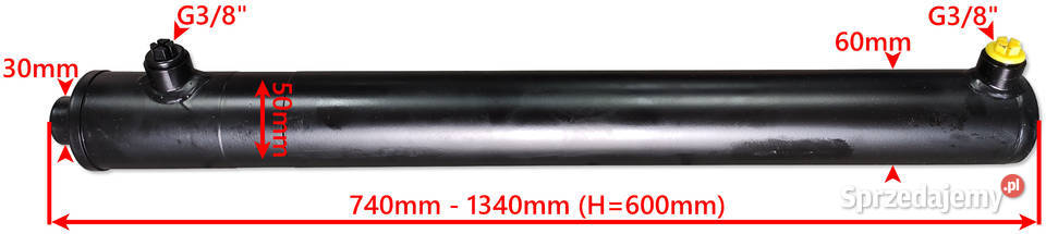 Siłownik Hydrauliczny SMTG 50x30 SKOK 600 2STR Solec Kujawski