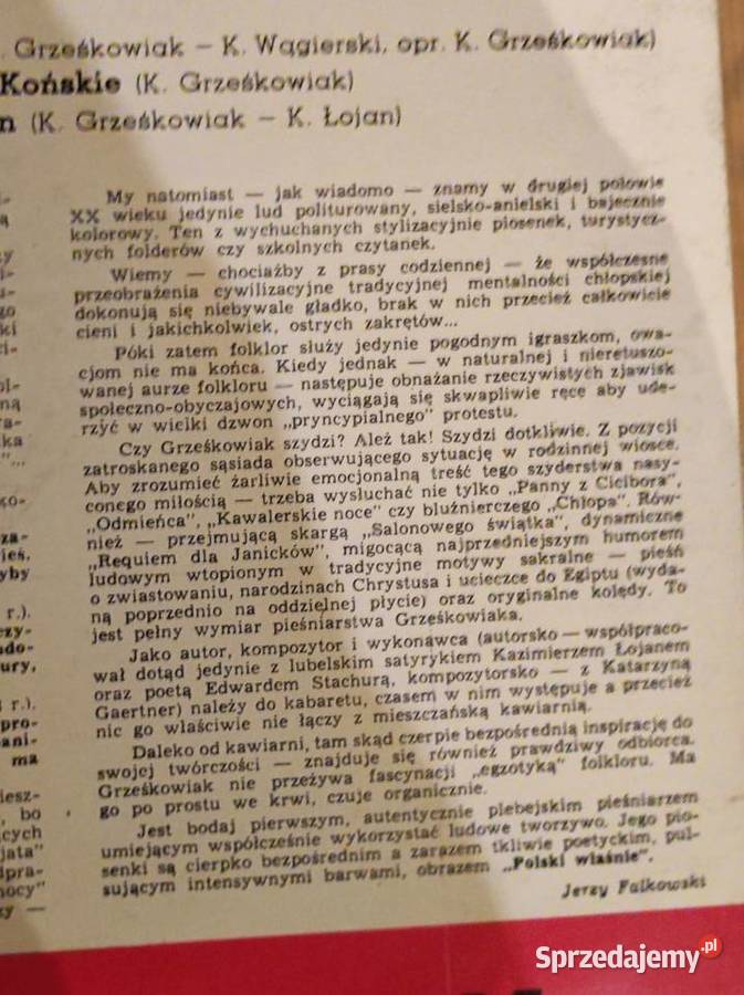 1969 Kazimierz Grześkowiak Chłop żywemu Płyta płyta winylowa Kielce