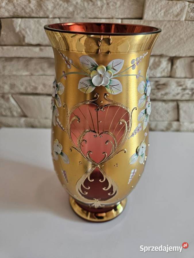 Luksusowy Wazon Murano Tre Fuochi Bohemia Wazony