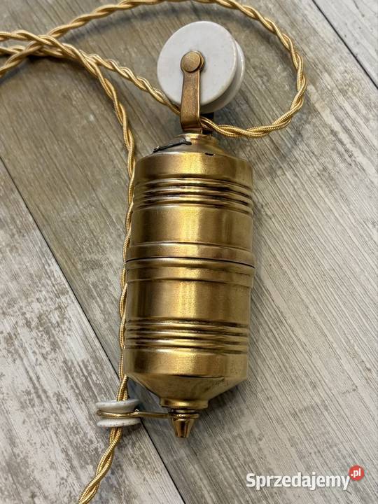 Orginalna stara lampa wisząca z przeciwwagą i Chudów