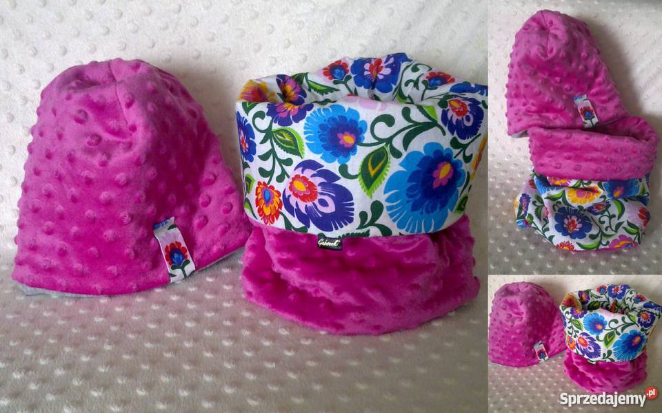 czapka i komin minky bawelna Odzież Ełk sprzedam