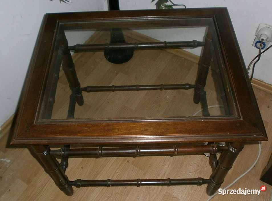 2 Stoliki drewniane ze szklanymi blatami lata 60 Stoliki kawowe i ławy Kraków
